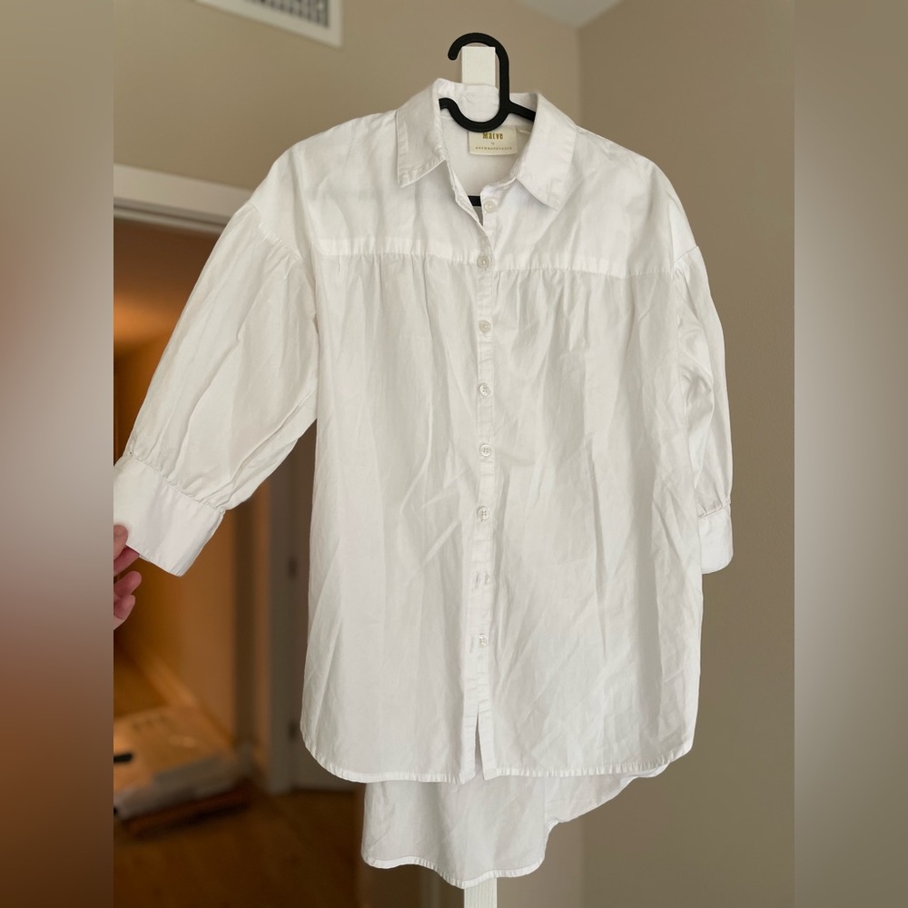 Maeve from Anthropologie White Blouse